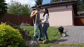 fetish babe gettin pee soaked, oops!