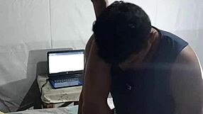 Brunette surprises roommate with unexpected oral licking and homemade fucking.