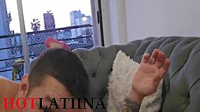 An X rated scene with a hot Colombian attitude and her Spaniard boyfriend with lots of throat-fucking and dirty munching