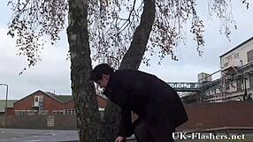 Exhibitionist English Amateur Outdoor Striptease