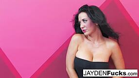 Jayden jaymess in the bathtub, nude and solo, teasing her big tits