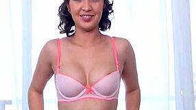 shy college student stephanie carter has first porn audition with blowjob and cumshot