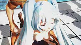 Miku gets wet in pool teasing 😏