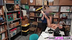 teen burglar caught in shop gets punished with big cock