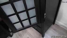 Blonde teen 18+ gets hardcore anal and facial cumshot as suspended step sis