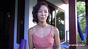 kira teases her pussy with a buzzing vibrator toy