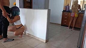 does my stepsister give permission to fuck her husband in the kitchen