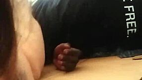 The BBW moans with pleasure during outdoor fun with the big black cock