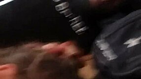 The BBW moans with pleasure during outdoor fun with the big black cock