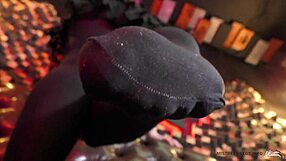 Legs In Black Opaque Pantyhose