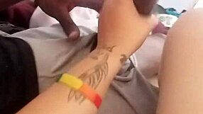 The BBW moans with pleasure during outdoor fun with the big black cock