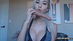 Romantic Blonde Babe Performs Solo Webcam Show