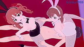 Intense bunny girl 3P!