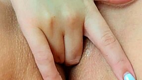 Excited student fingers her tight young pussy deeply in homemade solo session