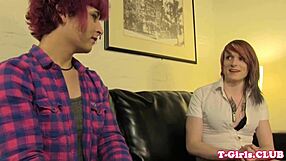 Hey, watch this emo tgirl spill cum while getting assfucked!