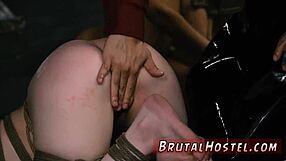 Bound Woman Gets Rough Creampie In BDSM.