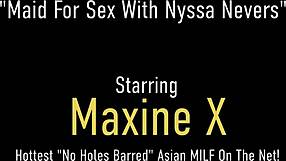 the sexy brunette nyssa nevers fucks her lesbian maid maxine x
