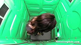 MILF at Porta Gloryhole Craves Public Cock