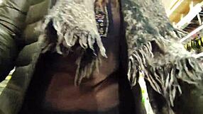 naughty hazel shops with tits out