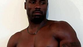gayblack hunk jerking his hard cock