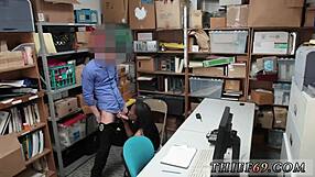 Dominant Brunette Cop Leads Interracial Threesome In Uniform