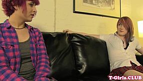 Hey, watch this emo tgirl spill cum while getting assfucked!