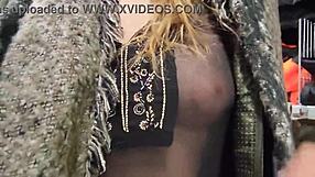 naughty hazel shops with tits out