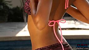 Ebony Teen Noelle Monique Boldly Strips Bikini Off