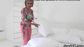 Watch Gill Ellis, the unfaithful English MILF, present her monster globes.