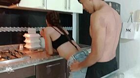 Rica mamada in the kitchen by sexy latina with hot ass, part 1! 😍