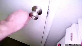 Horny Mature Blonde Step-Mom Gives Handjob To Big Monster Cock!