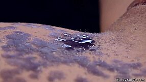 brunette endures bizarre head-in-box bondage with gagging and choking