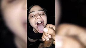 Latina girl goes for a walk with friends, offers blowjobs and sucks them all