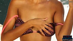 Ebony Teen Noelle Monique Boldly Strips Bikini Off