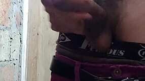 Man boldly pulls out his dick and starts masturbating with intense focus. He’s unstoppable today.