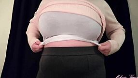 Watch This Brunette BBW Undress And Tease Her Big Ass And Tits Slowly