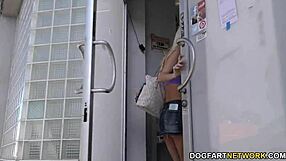 Petite riley star in public scene