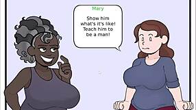 beautiful ebony bbw auntie with big tits and ass helps fix problem