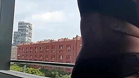 Neighbors watching my big tits masturbation!