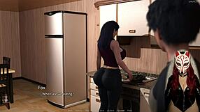 Gamer Girl in Latex Playing Porn Game