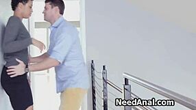 This Curly Black Babe Gets Her ASS FUCKED in Knee High Stockings