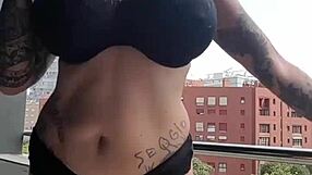 Neighbors watching my big tits masturbation!