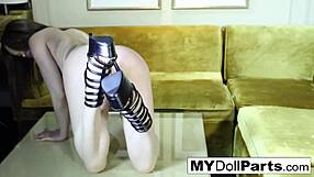 sexy bombshell gabriella strips lingerie for nude fetish show