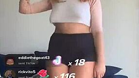 Blonde's titties bounce during sexy workout