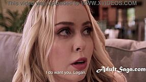 Weirdly needy stepcousin Nathan Bronson fucks petite Skyler Storm in kinky threesome.