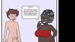 beautiful ebony bbw auntie with big tits and ass helps fix problem