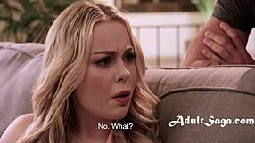 Weirdly needy stepcousin Nathan Bronson fucks petite Skyler Storm in kinky threesome.