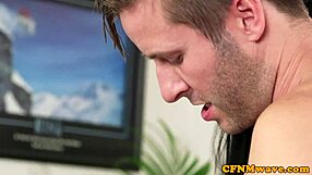 Cfnm Office Babe Teasing With Skilled Cock Sucking