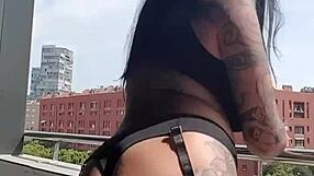 Neighbors watching my big tits masturbation!