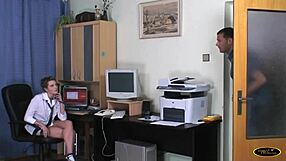 Blonde Girl Fucked In Office By Old Pervert